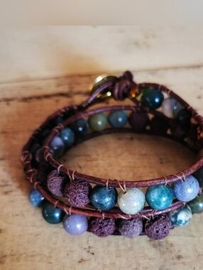 Forest Double Wrap Beaded Bracelet